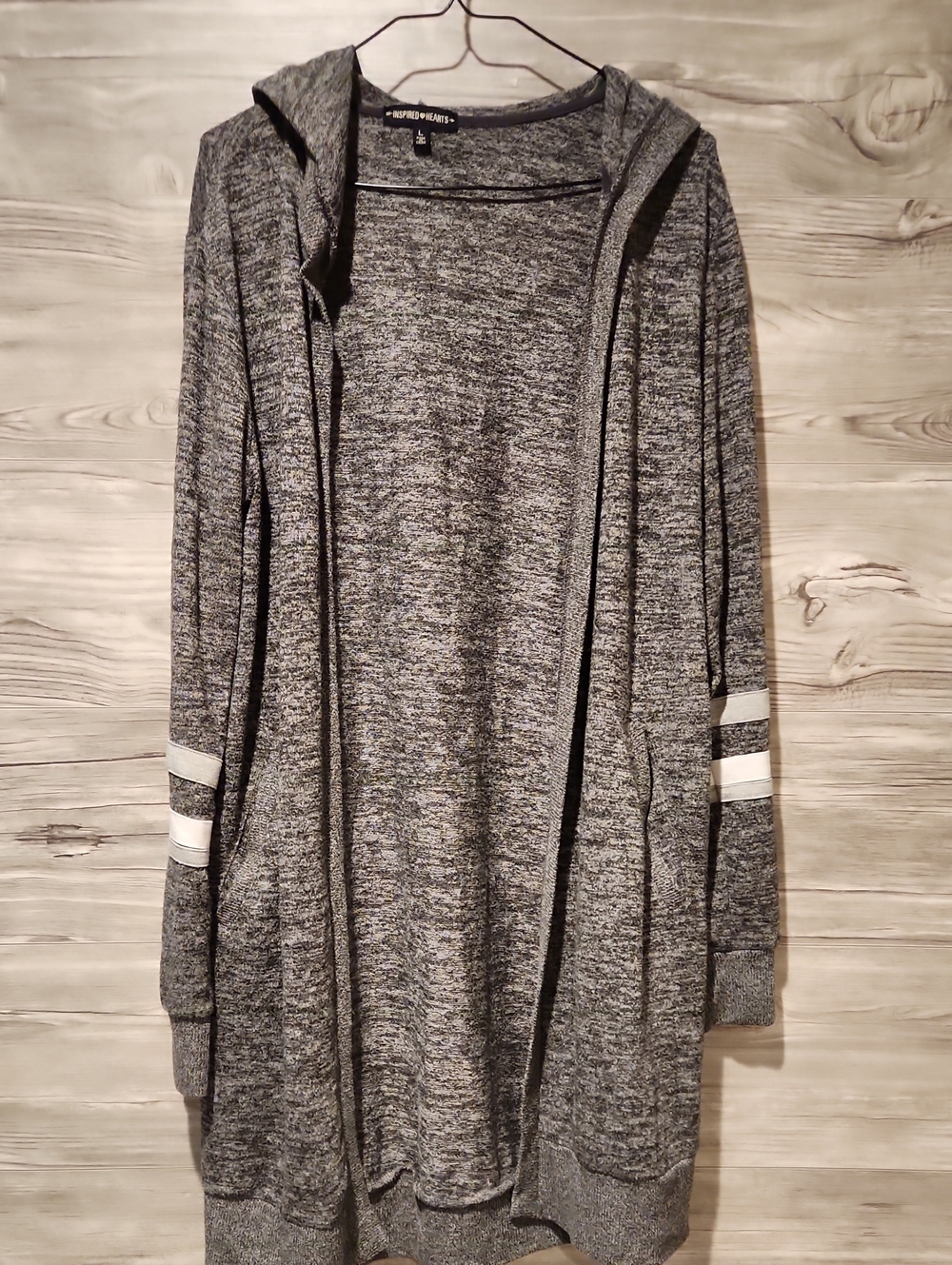 Inspired Hearts Black and Gray Knit Top